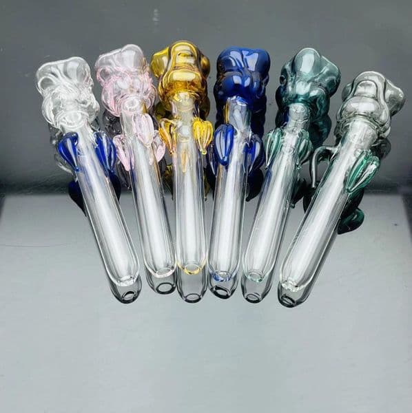 Glass Smoking Pipe Water bongs Thickened colored rose glass pipe