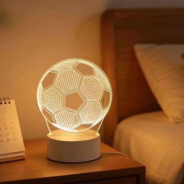 3D Creative Glow-in-the-Dark Football Night Light, Sports-Themed Home Decor, Innovative Desk Lamp