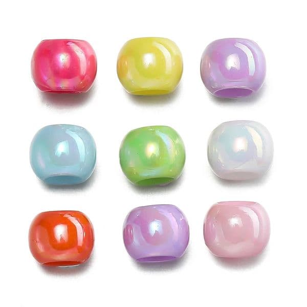 100pcsbag Acrylic AB Color Seed Beads Glitter Spacer With Big Hole For DIY Sewing Bracelet Necklace Making Accessories 260422