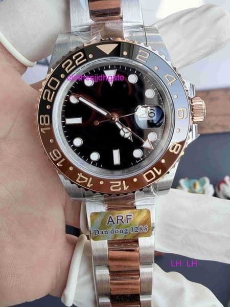Luxury Watch men high-quality watches version 40mm gmt Date Two Tone Root Beer Rose Gold 100M Movement 3285 Automatic Mens Watch Super Power Reserve Handly26