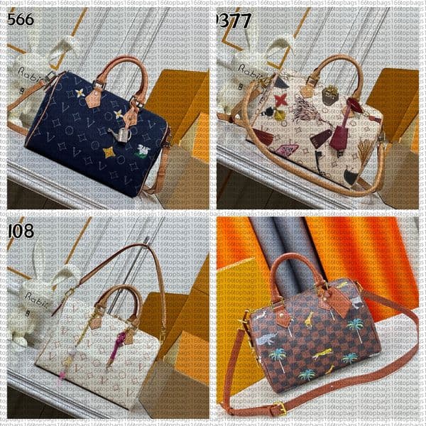 M29377 30cm Nano Sp eedy French bread pillow bag New badge print design shoulder crossbody package clutch handbag kee pall travel bag luggage packages