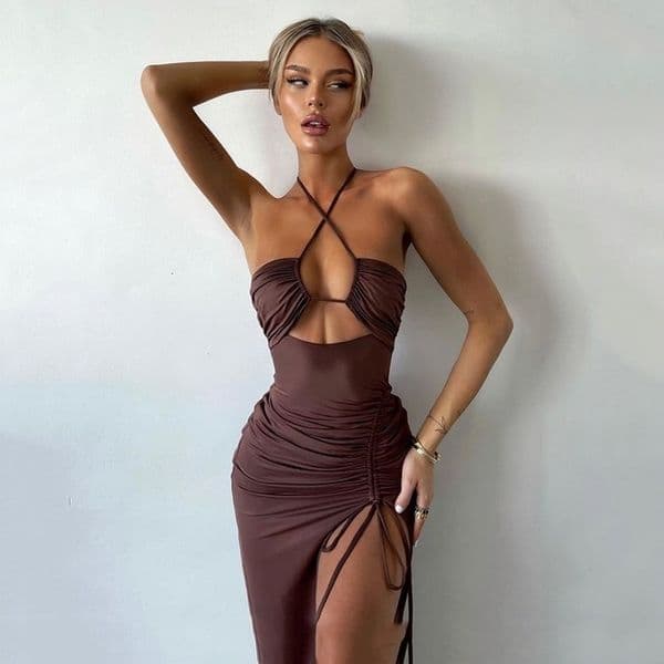 Sleeveless Sexy Female Midi Backless Dresses Slim Night Club Party Womens Dress Bodycon Vestidos Elegantes Para Mujer y260421
