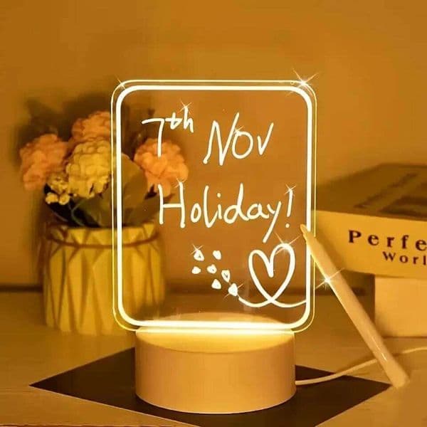 LED message board warm night light erasable writing board, desktop decorative light, suitable for home bedrooms and living