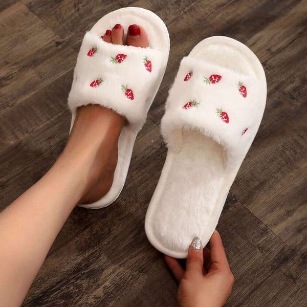 Plush Women's Home Cotton Slippers Cute Warm Winter Autumn Slippers for Girls
