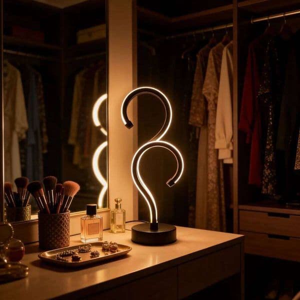 1PC Question Mark LED Table Lamp, Warm White Ambient Night Light, USB Powered Lamp for Bedroom, Living Room, Home Decor