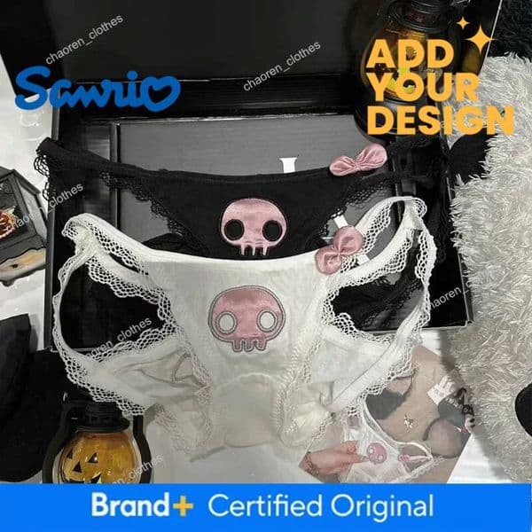 Sexy Kuromi Women Sanrio Sweet Briefs Underwear Cotton Crotch Undershorts Pure Skull Little Devil Lust Style Luxury Goods