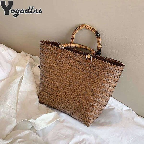 Women Woven Straw Handbag Casual Handmade Hollow Out Rattan Shoulder Bags Youth Ladies Bohemia Summer Travel Beach Totes 26Y0422