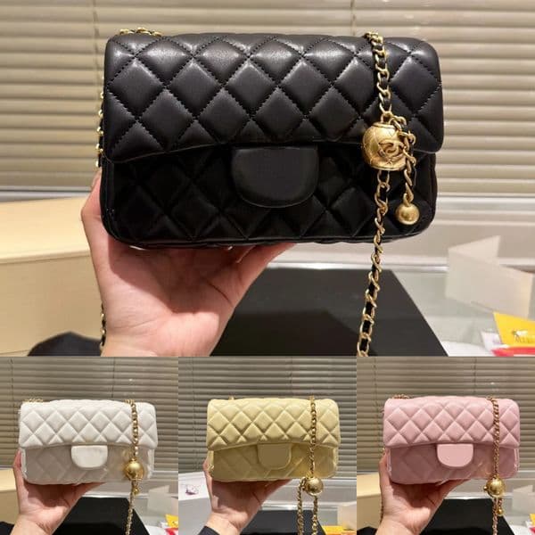 5A Designer Shoulder bag Leather Classic cc Bag Handbag Classic Golden Buckle double C letters bag Gold Ball Purse Women Tote Crossbody