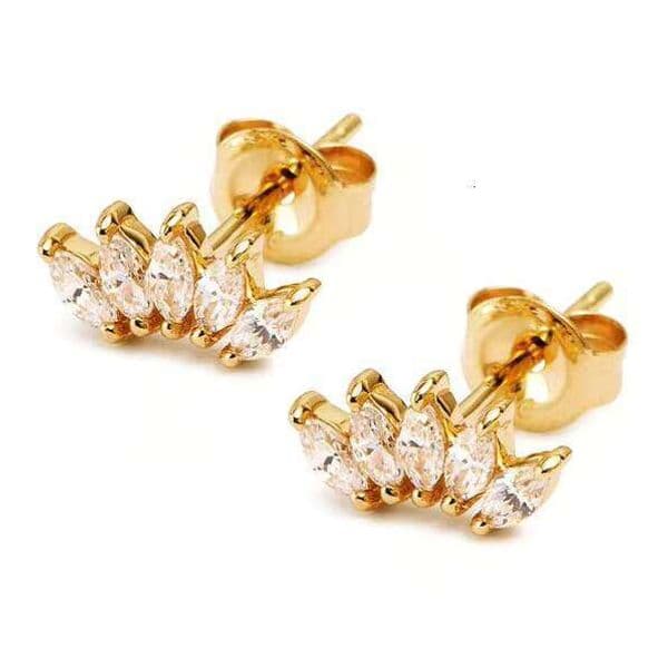 Mierskai anti-discoloration jewelry 925 sterling silver 18k gold-plated eternal lotus crystal earrings