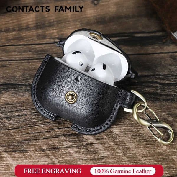 Genuine Leather Case for AirPods 4 Case 2024 Bluetooth Earphone Cover for Apple AirPods 4 Shockproof Protective Shell J260423