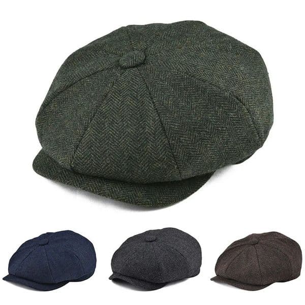 Mens Herringbone Beretwarm and Easy To Match Felt Hat Fashionable Casual sboy Hatsuitable for Daily Work Travel 260422