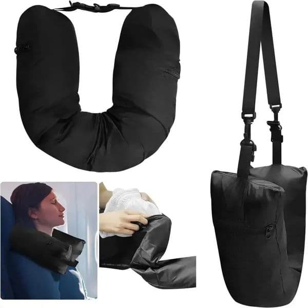 Fillable Travel Pillowcase Organizer Bag Carryable Travel Bag Airplane Cushion Travel Neck Pillow Self-filling Travel 260422