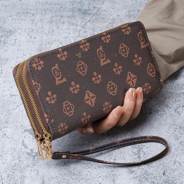Womens wallet long girls Wallet Fashion double zipper large capacity for women 260423