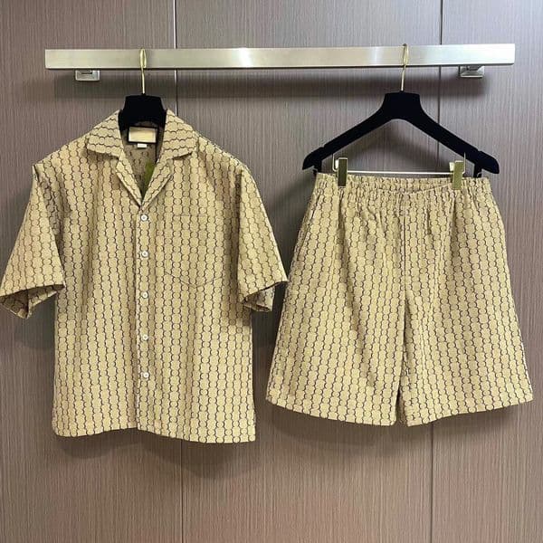 Designer brand high-quality men's shirts, short sleeved suits, men's casual shirts, classic G jacquard fashion party men's shorts, women's sets, couple shirts