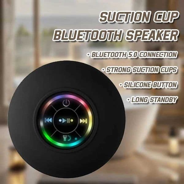 LED IPX4 Waterproof Wireless Bluetooth Speaker Portable Loudspeaker Outdoor Bathroom Large Suction Cup Stereo Mini Speakers Box Q260423
