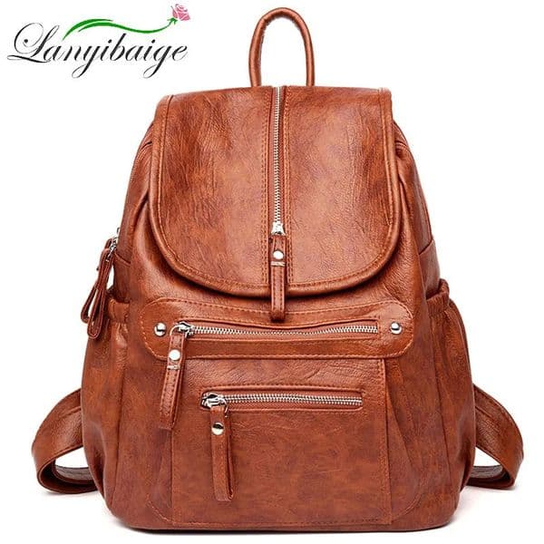 Women High Quality Leather Backpacks Vintage Female Shoulder Bag Sac a Dos Travel Ladies Bagpack Mochilas School Bags For Girls 260422