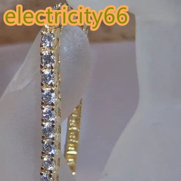 Moissanite Tennis Bracelet 925 Silver Yellow Gold Plated Classic Round Brilliant Cut Luxury Diamond Look for Women