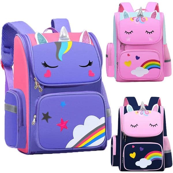 Kid Backpack for Girl Unicorn Children Bookbag Rainbow Eyes School Bag Teen Girl Backpack for Traveling Waterproof Mochilas 260422