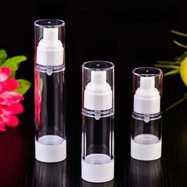 wholesale 15ml 30ml 50ml Transparency Empty Airless Container Travel Plastic Lotion Spray Cosmetic Bottle With Pump 0160
