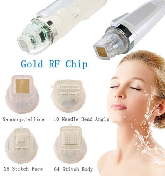 Microneedles Tips Fractional Rf Microneedle For Facial Skin Lifting Machine Golden Plated Needles 10 25 64 Nano Pins Tip V5 151l