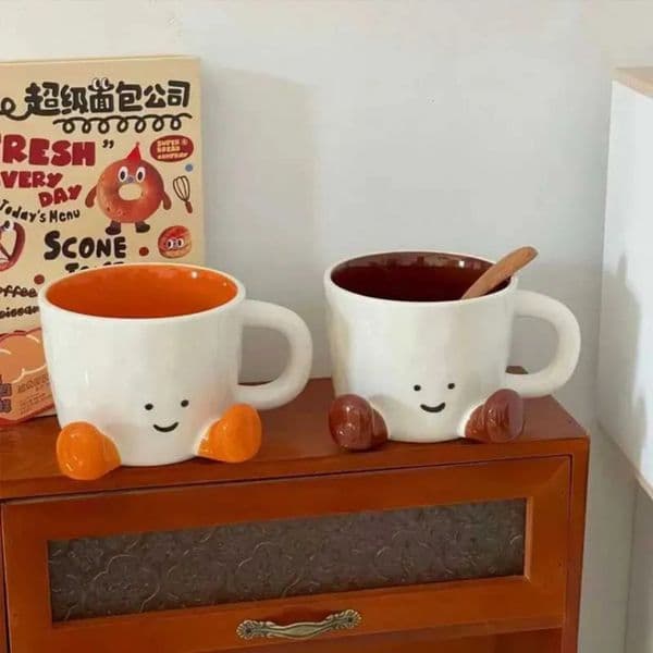 Designer Cup Cute Foot-Shaped Ceramic Coffee Mug Water High-End Light Luxury Aesthetically Pleasing Latte Art Cup coffee mug Gift For Friends Tea 1 8 5
