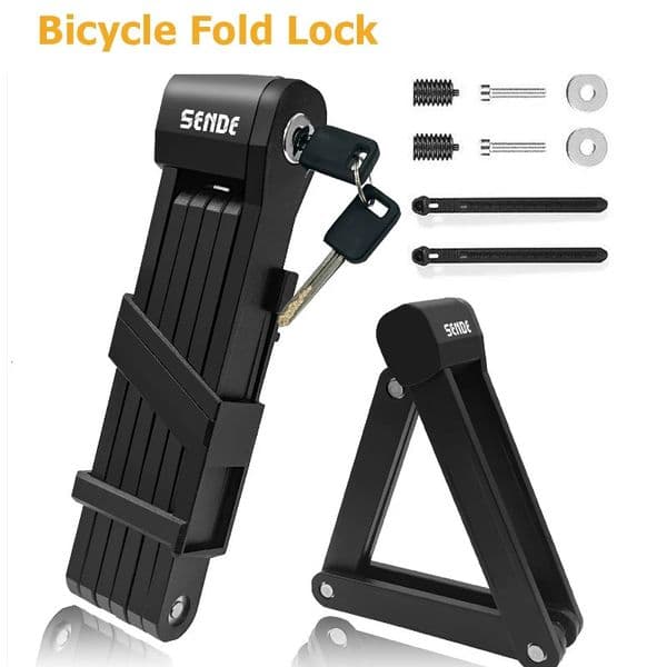 Bicycle Folding Chain Lock Bike Foldable Antitheft EBike Cable Padlock Safety Portable Locks Accessories 260422