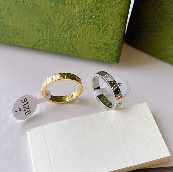 Popular Fashion Designer Ring Mens Titanium Steel Sier Rings Engagements For Womens Jewelry s Love Letter Plated Never Fade Not Allergic 4mm 6mm 9mm