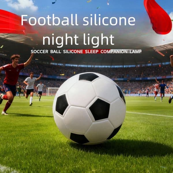 Cross-Border World Cup Football Silicone Bedroom Bedside Soft Atmosphere Lamp Night Light Glowing Tap Ornament