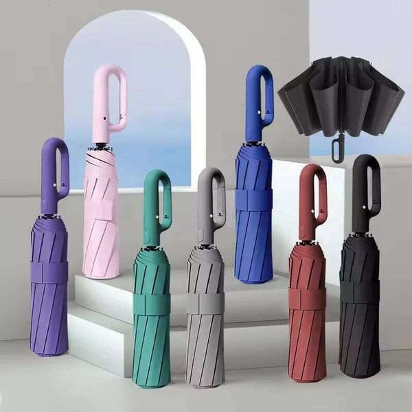 New For Men Women Fully Automatic Folding Large Rib Strong Sunshade Double Umbrella With Ring Buckle Design 26Y0423