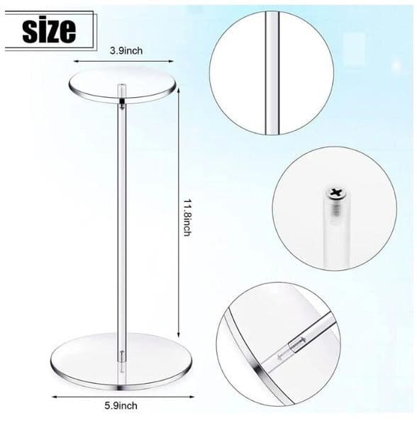 Tax Duty Free Acrylic Hat Stand Wig Display Rack Stand Baseball Rack Stand Square Round Acrylic Risers for Display Hat Jewelry