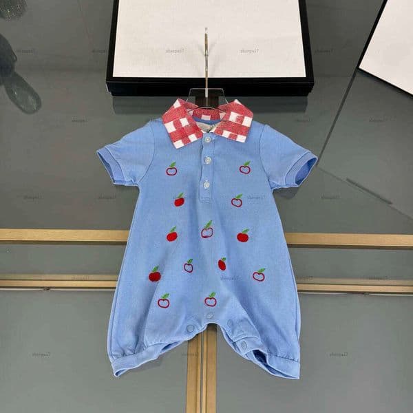 Fashion newborn jumpsuits POLO shirt design toddler romper designer Baby clothing Embroidered leaves infant bodysuit A135X04N258