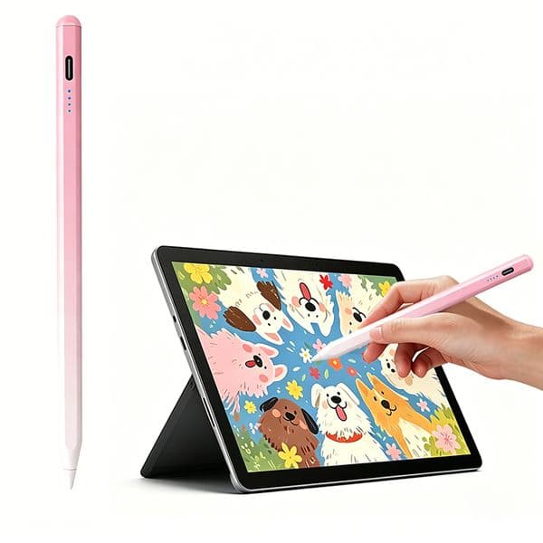 Rechargeable Stylus Pen for iPad, 20 Min Fast Charge & 8H Playtime, Compatible with iPad Air 3/4/5/6, iPad Mini 4/5/6/7, iPad 6-11, iPad Pro 11 & 12.9 inch