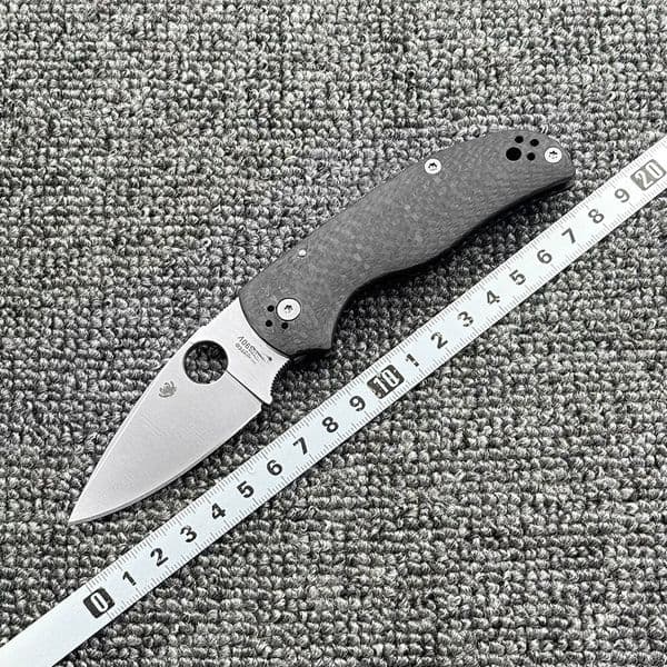 C41 Carbon Fiber Handle Folding High Hardness Outdoor Camping Wilderness Survival Pocket Tool Knife