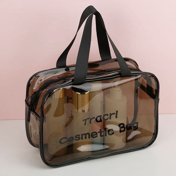 Waterproof Transparent Travel Ins Makeup Bag Men and Women, Large Capacity Portable Toiletry Bag, Cosmetic Organizer for Girls