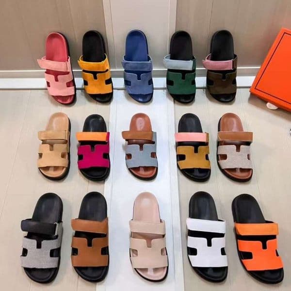 Designer Shoes For Women Wearing Thick Sole Straight Strap Cool Mop Plus Size H Rubber Sole Luxury Womens Summer Winter Sandal Shoes