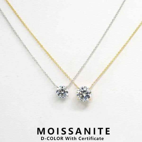 Lnngy 1CT 2CT 3CT Certified Pendant Necklace For Women s925 Sterling Silver Solitaire Drop Necklaces Jewelry Gift 260422