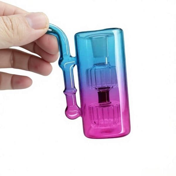 Mini Portable colorful Rainbow Glass Oil Burner Bubblers Pipes Straight Hand Pipe Glass Bongs Hookah Smoking Water Accessories With 10mm male oil banger bowl