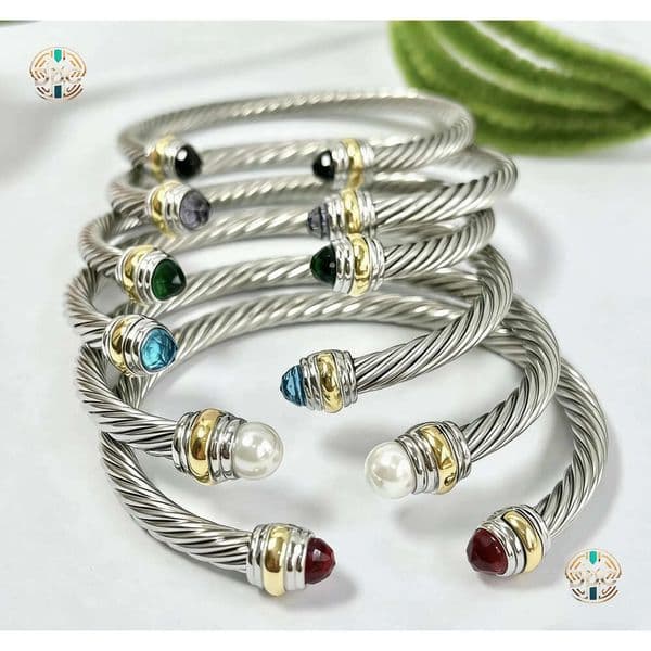 Decorative DY 5MM bracelet with twist thread and open end accessory