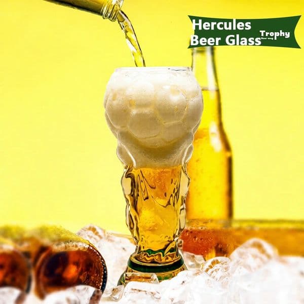 Football Soccer Trophy Shaped Beer Glass Cup Thickened Durable Sports Themed Mug Bar Pub Party Fan Gift Home Drinkware 260420