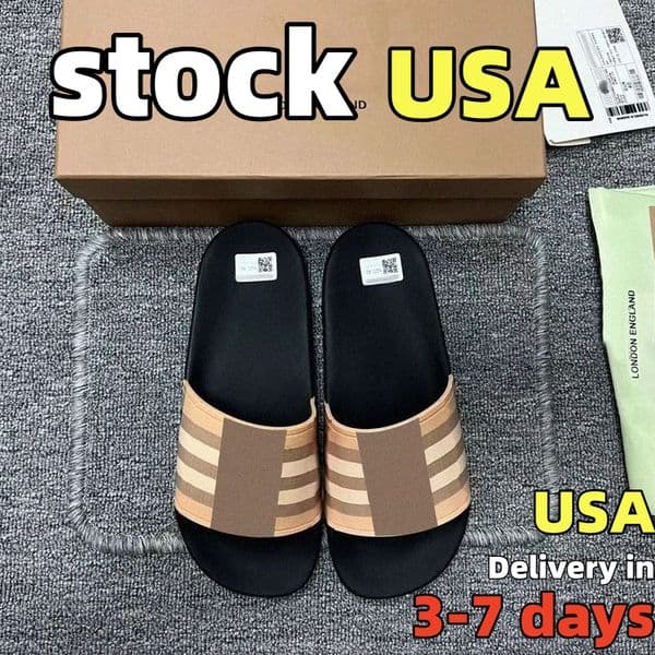 Sent from the United States luxury designer men women retro Printed tartan slippers luxury brand rubber sandals summer outdoor home leisure flat bottom slipper 35-46