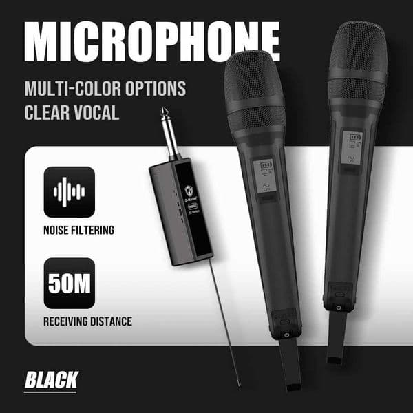 Wireless Microphone G-MARK SKM9000 Professional 2 Channels UHF Frequency Adjustable Metal Handheld Mic For Party Show Teaching J260423