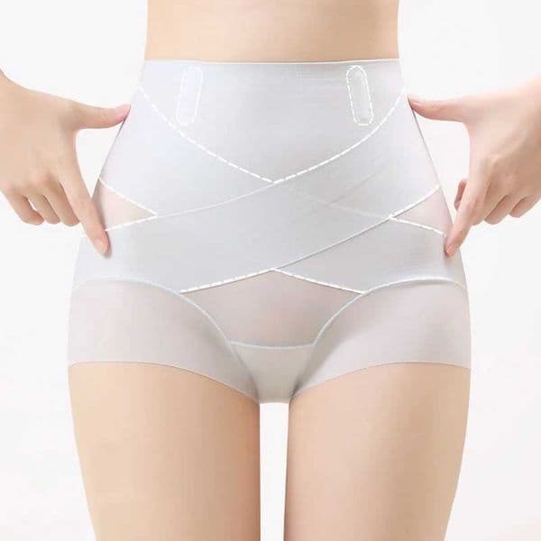 High Waist Control Panties Women Ice Silk Shaping Underwear Flat Belly Hip Lift Postpartum Body Shaper Panty L260423