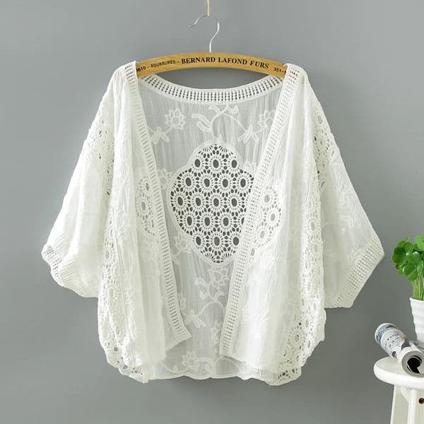 Summer Lace ort Hollow out Womens awl Top Thin Outerwear Cardigan Knitted irt Sun Protection for Dres Versatile Sle 260422