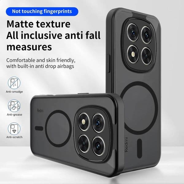 Case For Xiaomi Redmi Pro 4G 5G Note 15 Pro+ Wireless Charging Soft TPU Frame Hard Plastic Matte Shockproof Back Cover