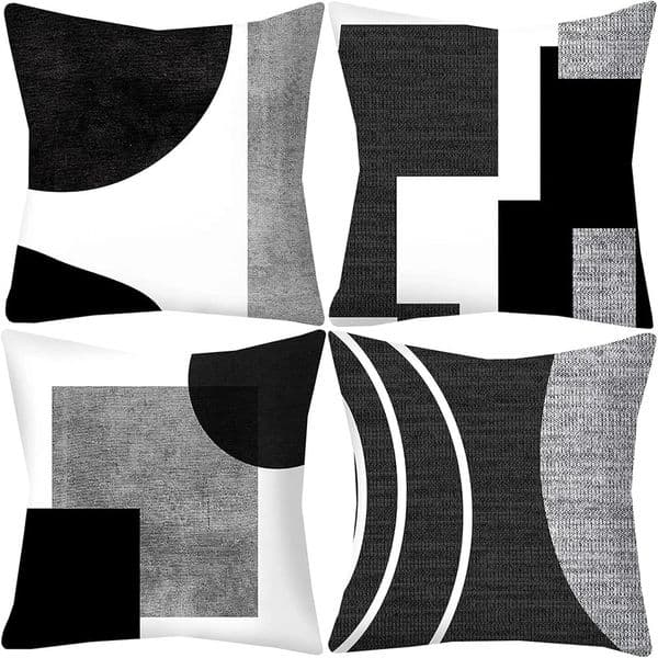 Pillow Case Modern Black and White Geometric Pattern Pillow Covers sofa and chair cushion covers home bedroom room decoration 260423