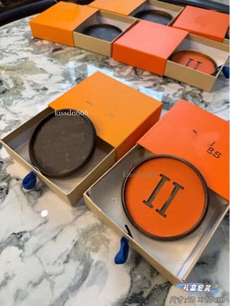 Designer Orange Tray Walnut Service Tray Gift Set Handmade Round Tray