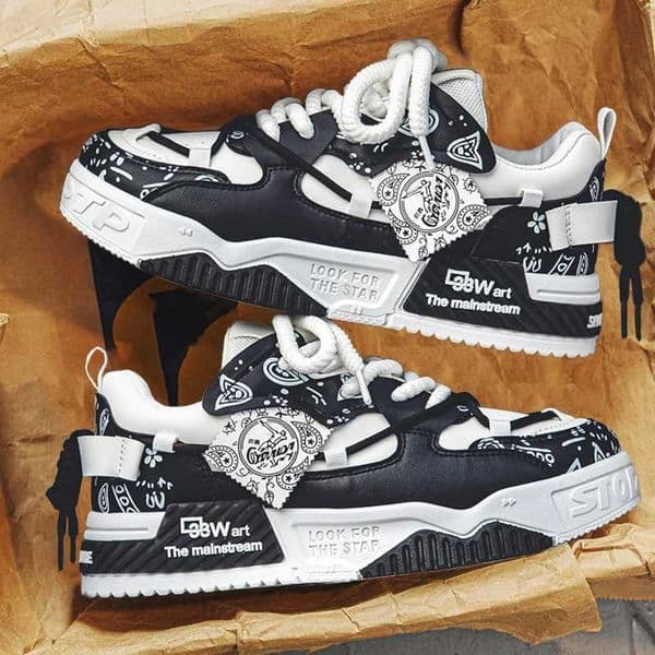 Sports casual shoes graffiti board shoes mens casual shoes all-season shoes suitable for outdoor hiking leisure L260423