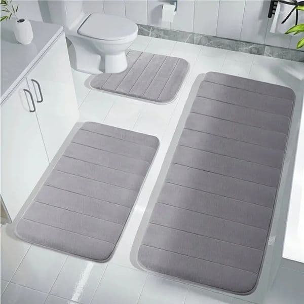 Designer Bath Mats 3 Pcs Bathroom Mat Set h Non-Slip Toilet Carpet Memory Foam Absorbent Floor Shower Rug Home Decor Waterproof Footpad Free Shipping 20 20