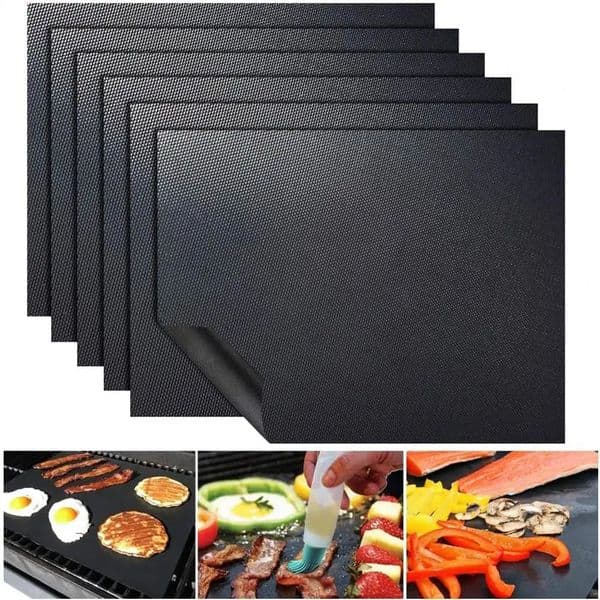 BBQ Grill Mat Nonstick Heat Resistant Outdoor Baking Reusable Barbecue Party 40x33cm Accessories 260423