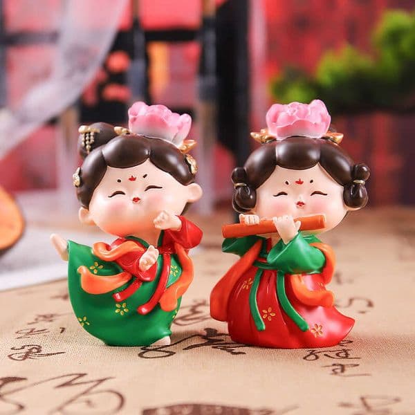 2026 New Designer Ornaments Creative Ancient Tang Small Ring Lady Figurine National Trend Girl Style Desktop Ornament Exquisite Gift Factory Direct Sale